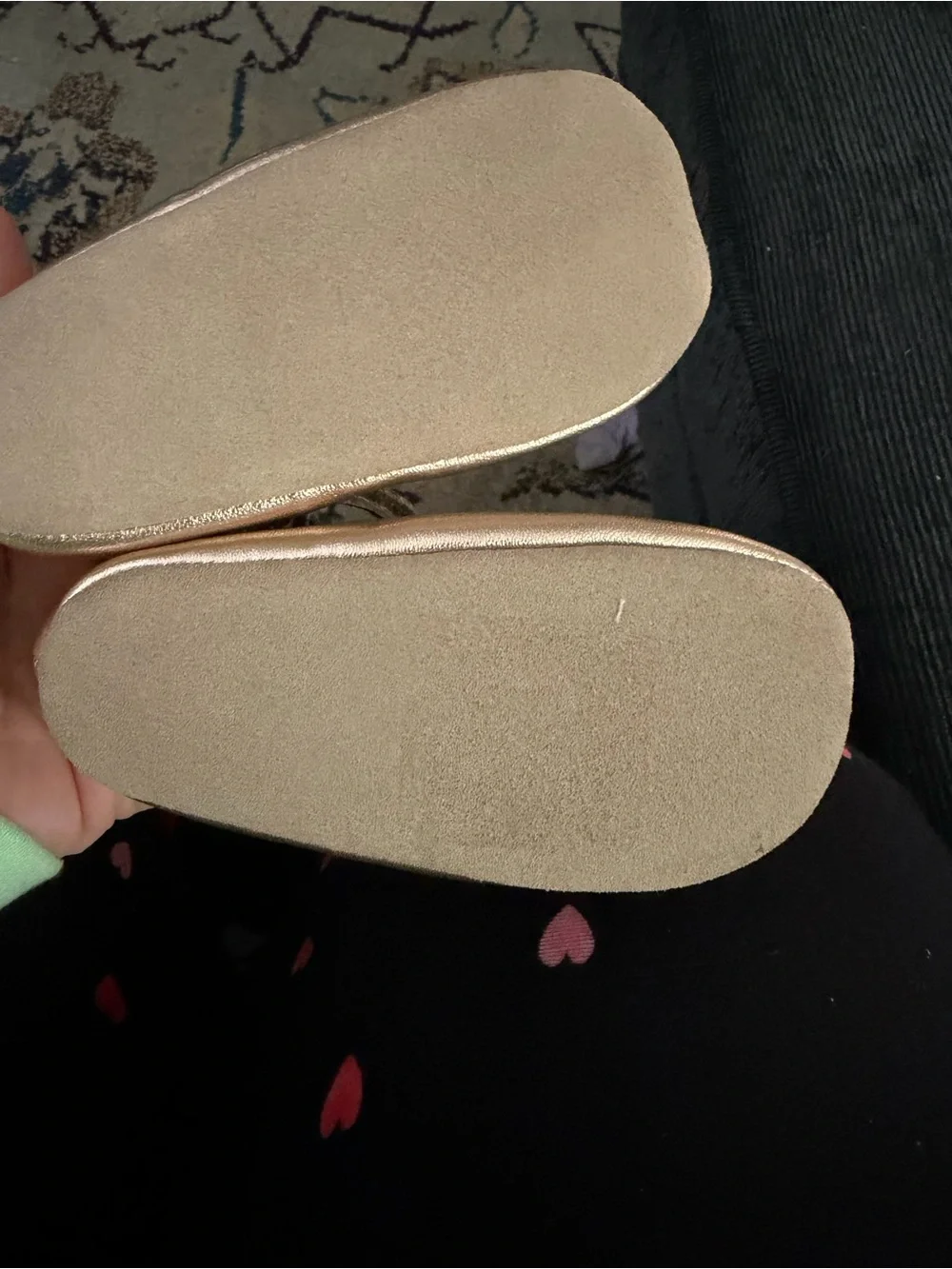 Baby Boden Metallic Rose Gold Mary Jane Shoes
